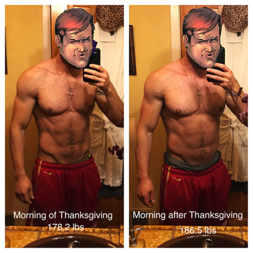 before and after thanksgiving feast.